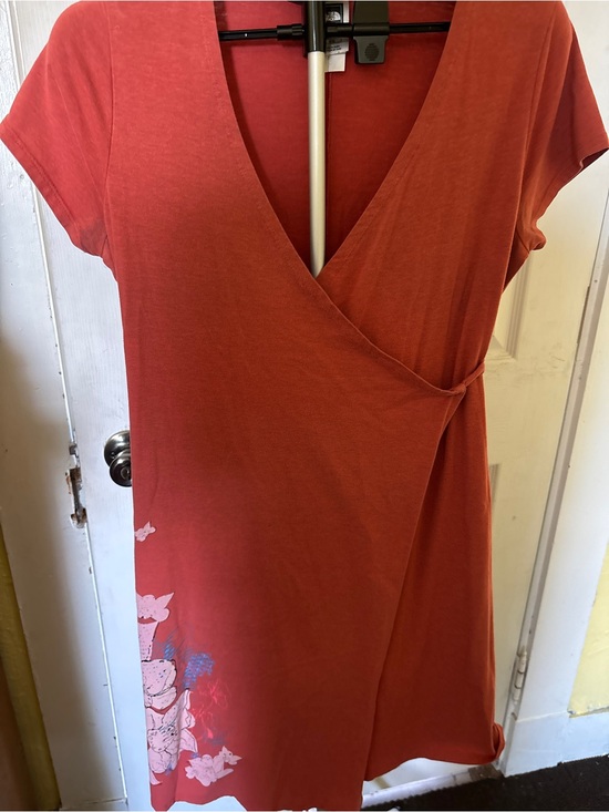 The North Face Dresses & Skirts - The North Face Rust Red Wrap-Style Midi Dress with Floral Accent